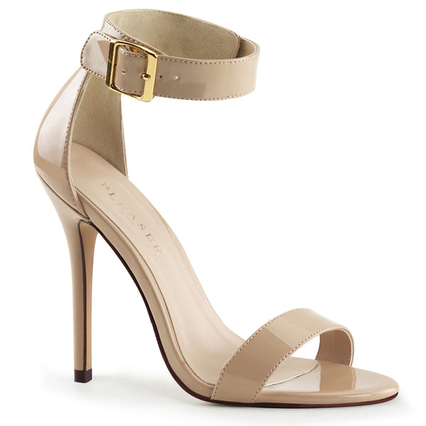 5 Inch Heel, Closed Back Sandal W/ Buckled Ankle Strap - AMUSE-10