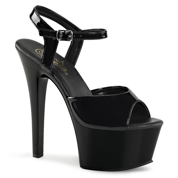 6 Inch Heel, 2 1/4 Inch Platform Vegan Friendly Ankle Strap Sandal - ASPIRE-609