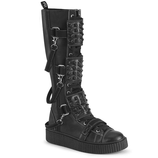 1 1/2 InchPlatform Round Toe Lace-Up Front Knee High Creeper Sneaker - SNEEKER-410
