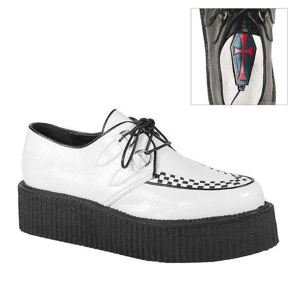 2 Inch Platform Basic Vegan Creeper Shoe, w/ Stitching - V-CREEPER-502