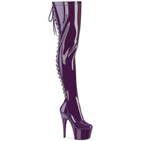 7 Inch Heel, 2 3/4 Inch Platform Lace-Up Back Stretch Thigh Boot, Side Zip - ADORE-3063