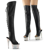 BEJEWELED-3019DM-7 Pleaser Shoes Rhinestone Platform Thigh High Stripper Boot