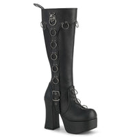 4 1/2 Inch Heel, 2 Inch Platform Knee High Boot, Inside Zip - CHARADE-211