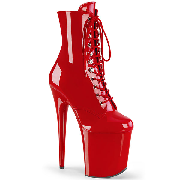 FLAMINGO-1020 Pleaser Shoes Red Patent Exotic Dancer Boots