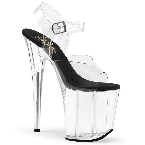 FLAMINGO-808  Clear 8 Inch Heel Pole Dancing Shoes