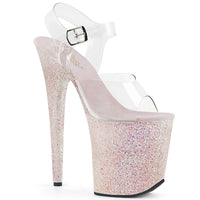 FLAMINGO-808LG Pleaser Shoes Opal Glitter Stripper Shoe
