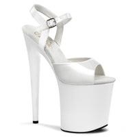FLAMINGO-809 White Patent Platform Exotic Dancer Shoes