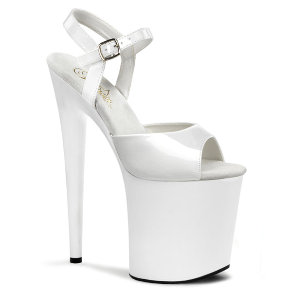 FLAMINGO-809 White Patent Platform Exotic Dancer Shoes