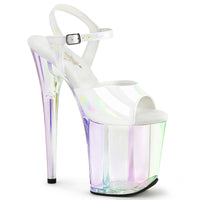 FLAMINGO-809HT White Holo 8 Inch Pole Dancing Shoe