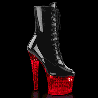 7 Inch Heel, 3 Inch Textured Platform LED Illuminated Ankle Boot, Side Zip - FLASHDANCE-1020SPEC