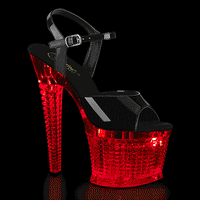 7 Inch Heel, 3 Inch Textured Platform LED Illuminated Ankle Strap Sandal - FLASHDANCE-709SPEC