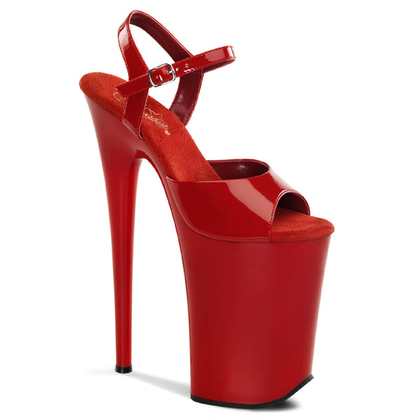 INFINITY-909 Pleaser Shoe Red Patent Extreme Heels