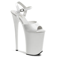 INFINITY-909 Pleaser Shoes White Extremely High Heel Shoe