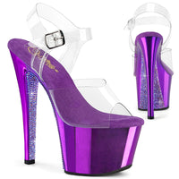 7 Inch Heel, 2 3/4 Inch Platform Ankle Strap Sandal - SKY-308CHRS