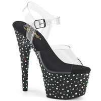 7 Inch Heel, 2 3/4“ Platform Ankle Strap Sandal - STARDANCE-708