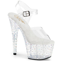 7 Inch Heel, 2 3/4“ Platform Ankle Strap Sandal - STARDANCE-708