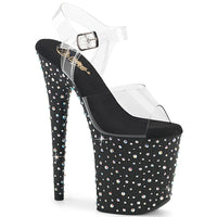 8 Inch Heel, 4 Inch Platform Ankle Strap Sandal - STARDANCE-808