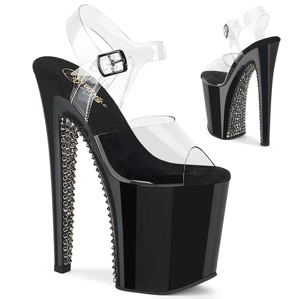 8 Inch Heel, 4 Inch Platform Ankle Strap Sandal w/ RS - XTREME-808SPRS