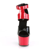 ADORE-700-16 Black Red Platform Color Block 7 Inch Heels