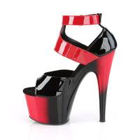 ADORE-700-16 Black Red Platform Color Block 7 Inch Heels