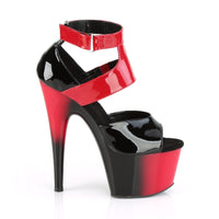 ADORE-700-16 Black Red Platform Color Block 7 Inch Heels