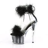 ADORE-724F Black Marabou Fur Platform Exotic Dancer Shoe