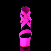ADORE-769UVP Neon Pink Blacklight Strappy Platform Stripper Sandal