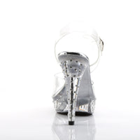 COCKTAIL-508SDT Clear Rhinestone Evening Shoes by Fabulicious Shoes