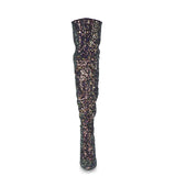 COURTLY-3015 Pleaser Shoes Glittery Thigh High Sexy Boot
