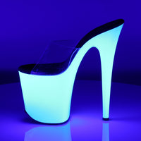 FLAMINGO-801UV Neon White Blacklight Reactive Stripper Shoes