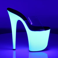 FLAMINGO-801UV Neon White Blacklight Reactive Stripper Shoes