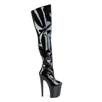 XTREME-3010 Black Patent Exotic Dancer Thigh High Boots