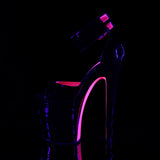 XTREME-875TT Neon Pink Blacklight Trimmed Exotic Dancer Shoe