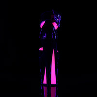 XTREME-875TT Neon Pink Blacklight Trimmed Exotic Dancer Shoe