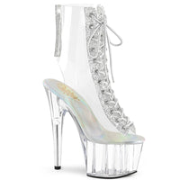 7 Inch Heel, 2 3/4 Inch Platform Open Toe/Heel Lace-Up Ankle Boot w/RS - ADORE-1016C-2