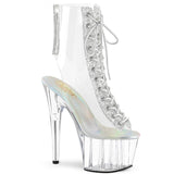 7 Inch Heel, 2 3/4 Inch Platform Open Toe/Heel Lace-Up Ankle Boot w/RS - ADORE-1016C-2