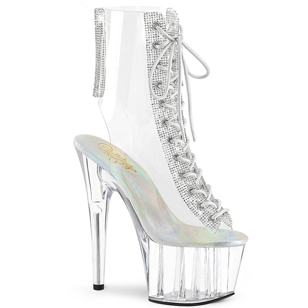 7 Inch Heel, 2 3/4 Inch Platform Open Toe/Heel Lace-Up Ankle Boot w/RS - ADORE-1016C-2