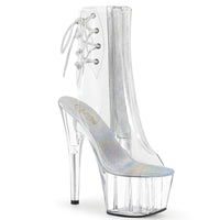 7 Inch Heel, 2 3/4 Inch Platform Open Toe/Heel Ankle Boot. Side Zip - ADORE-1018C