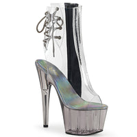 7 Inch Heel, 2 3/4 Inch Tinted Platform Open Toe Ankle Boot, Side Zip - ADORE-1018CT