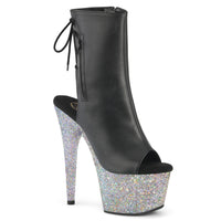 7 Inch Heel, 2 3/4 Inch Platform Open Toe/Heel Ankle Boot, Side Zip - ADORE-1018LG
