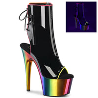 7 Inch Heel, 2 3/4 Inch Platform Open Toe/Back Ankle Boot, Side Zip - ADORE-1018RC-02