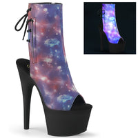 7 Inch Heel, 2 3/4 Inch Platform Open Toe/Heel Ankle Boot, Side Zip - ADORE-1018REFL