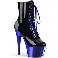 7 Inch Heel, 2 3/4 Inch Platform Lace-Up Front Ankle Boot, Side Zip - ADORE-1020