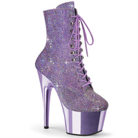 7 Inch Heel , 2 3/4 Inch Platform RS Embellished Ankle Boot, Side Zip - ADORE-1020CHRS