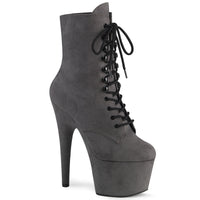 7 Inch Heel, 2 3/4 Inch Platform Lace-Up Front Ankle Boot, Side Zip - ADORE-1020FS