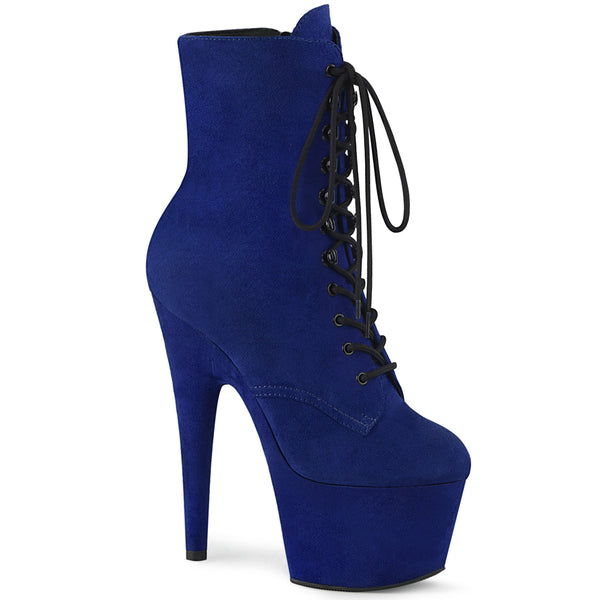 7 Inch Heel, 2 3/4 Inch Platform Lace-Up Front Ankle Boot, Side Zip - ADORE-1020FS