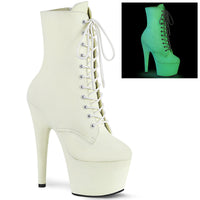 7 Inch Heel, 2 3/4 Inch Platform Lace-Up Front Ankle Boot, Side ZIp - ADORE-1020GD