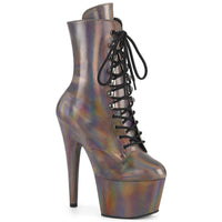 7 Inch Heel, 2 3/4 Inch Platform Lace-Up Front Ankle Boot, Side Zip - ADORE-1020HG