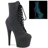 7 Inch Heel, 2 3/4 Inch Platform Lace-Up Front Ankle Boot, Side Zip - ADORE-1020REFL