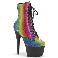 7 Inch Heel , 2 3/4 Inch Platform RS Embellished Ankle Boot, Side Zip - ADORE-1020RS